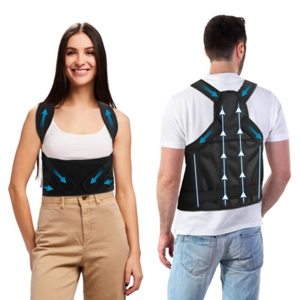 Women Men Adjustable Back Brace Posture Trainer Improve Hunchback